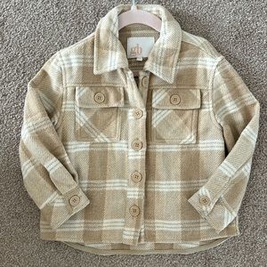 GB girls neutral plaid shacket
